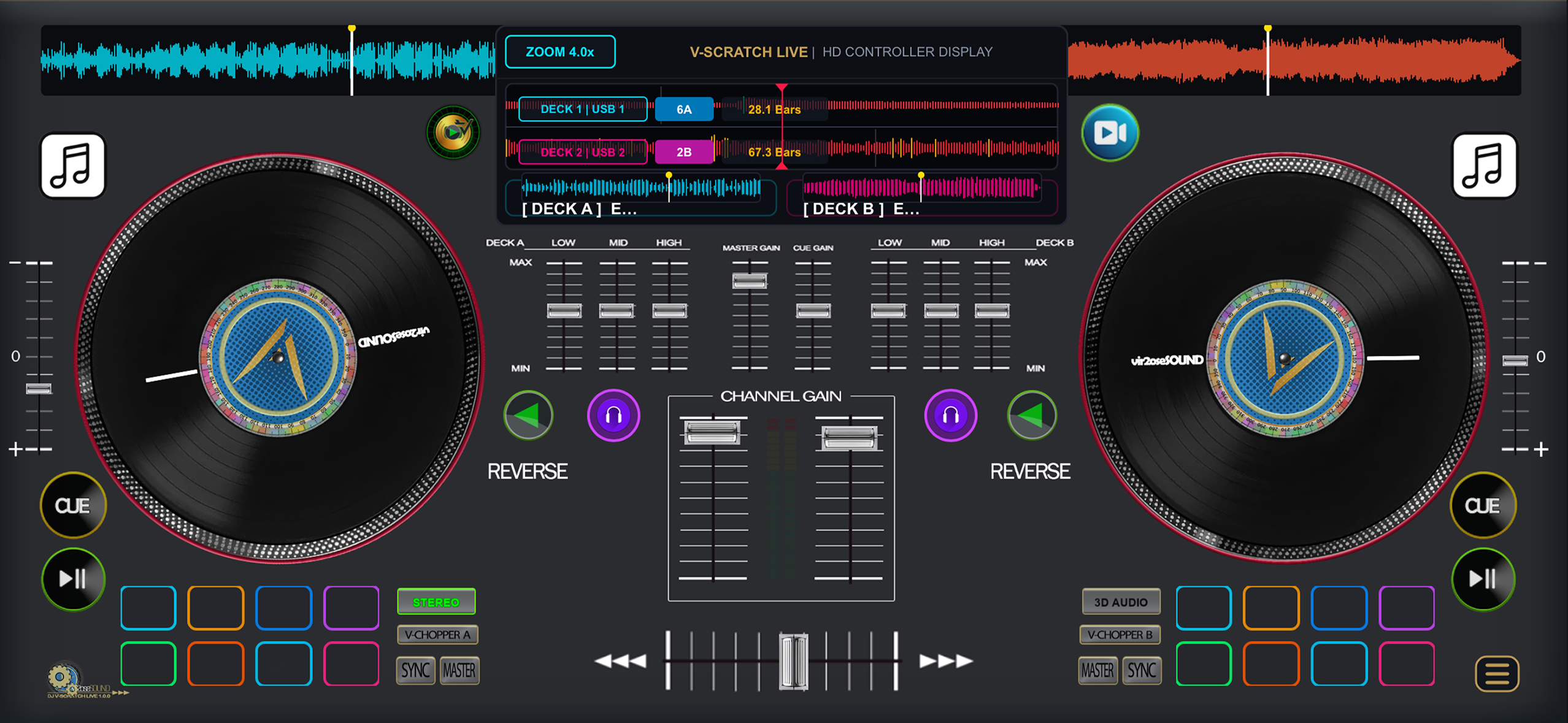 DJ V-SCRATCH LIVE - Dual Deck Turntable Console