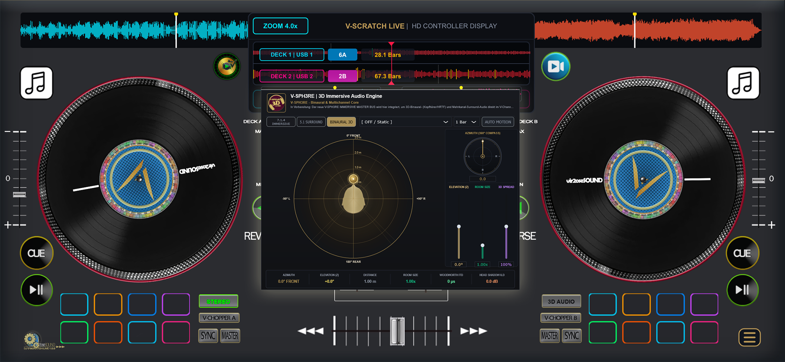 DJ V-SCRATCH LIVE - V-SPH3RE 3D Binaural Studio Matrix